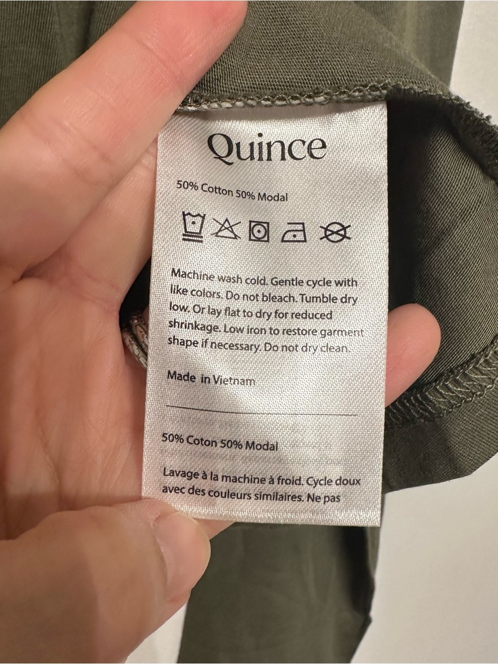 Quince Cotton Modal Relaxed Long Sleeve Tee Dark Olive Medium - Picture 6 of 8